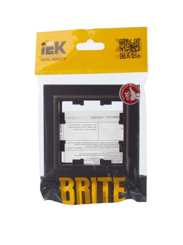  Рамка 1-м BRITE РУ-1-БрТБ бронза IEK BR-M12-K45 фото в каталоге от BTSprom.by