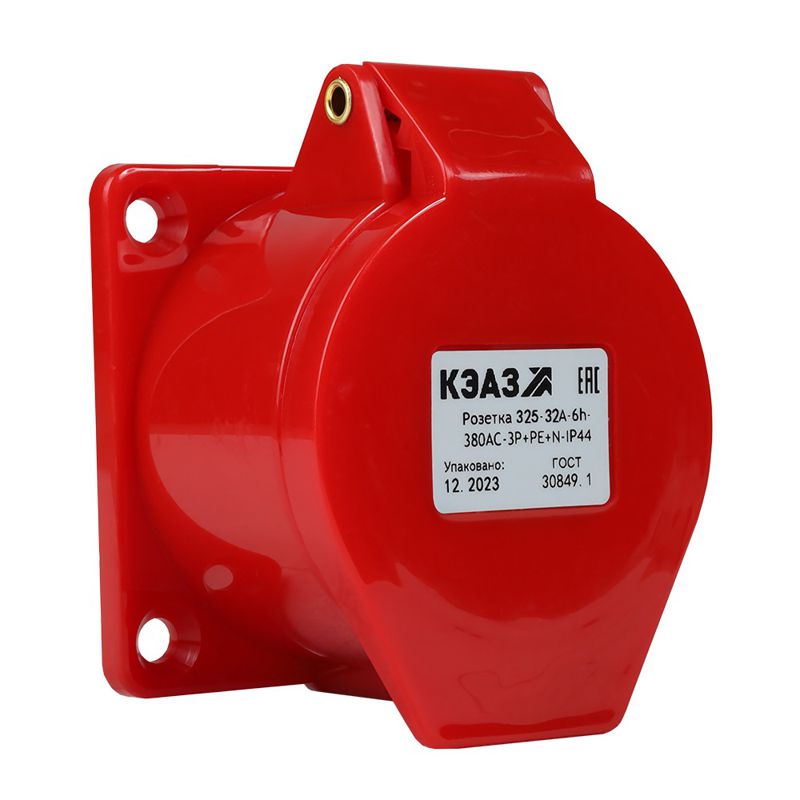  Розетка фланцевая 325 32А 380AC 3P+PE+N 6ч IP44 КЭАЗ 222761 фото в каталоге от BTSprom.by
