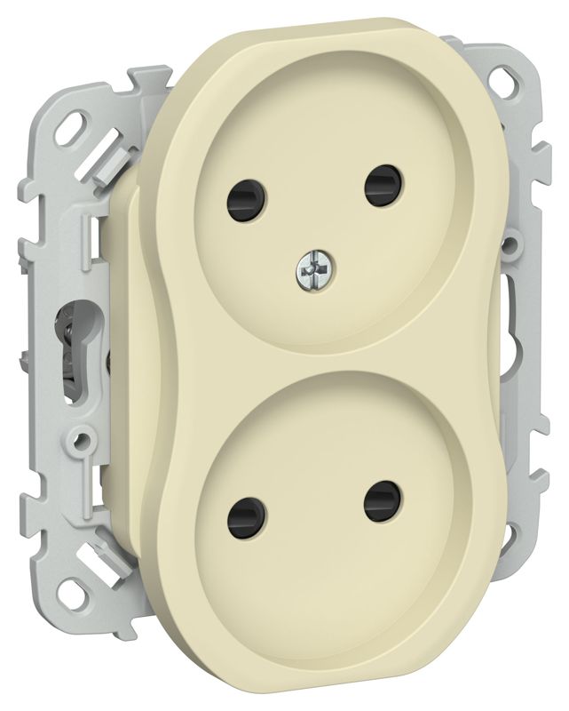 розетка 2-м сп flite рсш02-0-флн 10а без заземл. с защ. шторками механизм навахо iek fi-r23-10-k87 от BTSprom.by