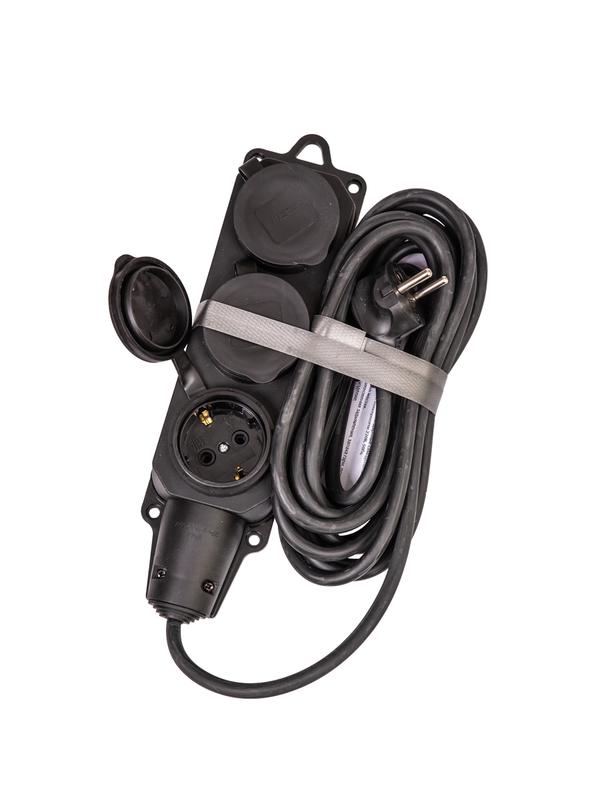 удлинитель на каучуковой колодке 3х5м 16а ip44 250в 4квт каучук кг 3х2.5 черн. ухз16 россия космос yksm5m-3g(16a)kg-b от BTSprom.by