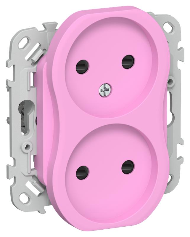 розетка 2-м сп flite рсш02-1-флпр 10а без заземл. с защ. шторками безвинтовое крепление механизм пурпур. iek fi-r23-10-1-k99 от BTSprom.by
