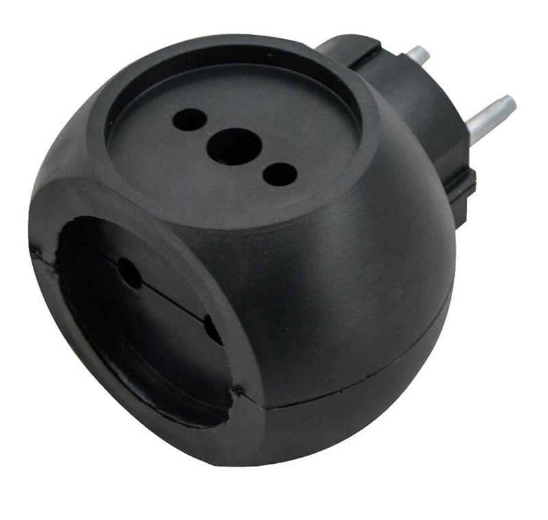 разветвитель сетевой 10а (тройник) шар рв-043 10а si 1/3с-bl черн. volsten 13919 от BTSprom.by