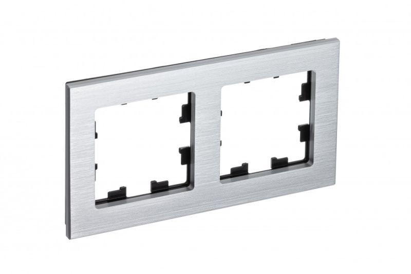 рамка 2-м atlasdesign nature метал. серебр. se atn312102 от BTSprom.by