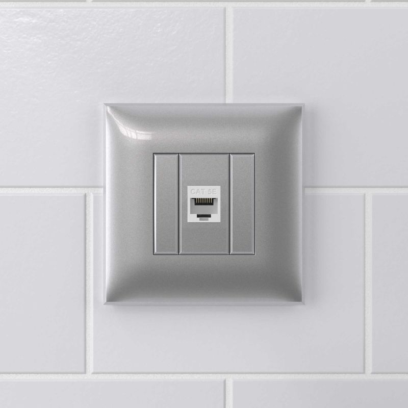  Розетка компьютерная 1-м СП Avanti "Закаленная сталь" RJ45 кат.5E без шторок механизм DKC 4404663 фото в каталоге от BTSprom.by