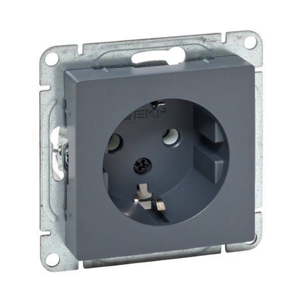 розетка сп эпика 16а с заземл. без защ. шторок механизм графит ekf up1-sog-110 от BTSprom.by