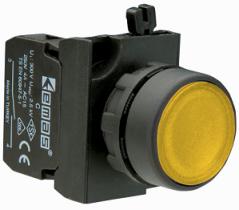 кнопка нажимная круглая cp200ds (1нз) желт. emas cp200ds от BTSprom.by