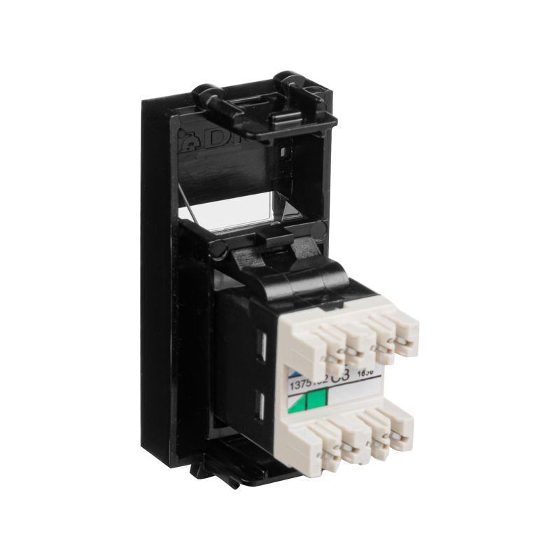  Розетка телефонная 1мод. Avanti "Черный квадрат" RJ12 модульная DKC 4402311 фото в каталоге от BTSprom.by