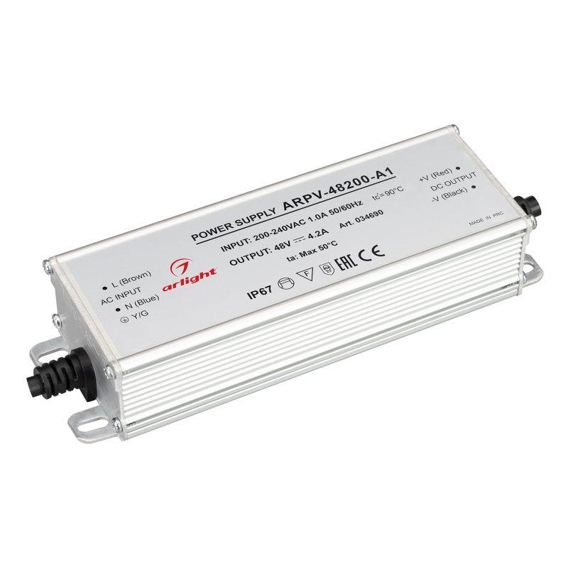 блок питания arpv-48200-a1 48в 4.2а 200вт ip67 металл arlight 034690 от BTSprom.by