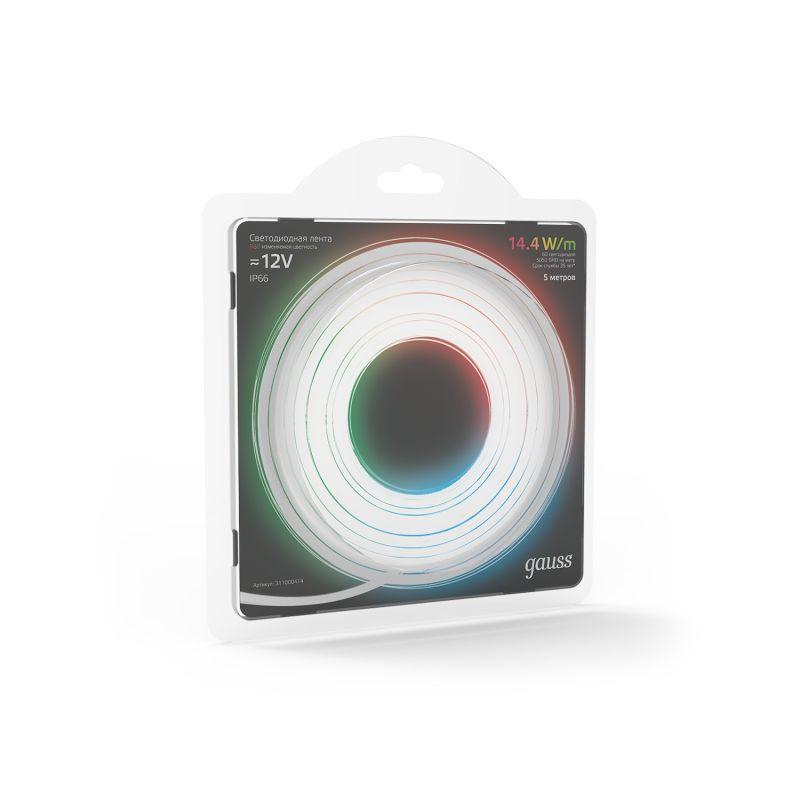  Лента светодиодная Black 5050/60-SMD 14.4Вт/м RGB IP66 660лм/м 12В (блист.5м) GAUSS 311000414 фото в каталоге от BTSprom.by