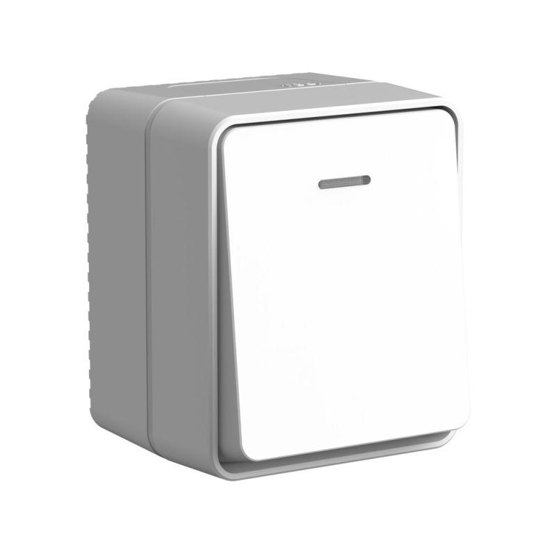 выключатель 1-кл. оп atlasdesign profi ip54 10аx с подсветкой сер. se atn543013 от BTSprom.by