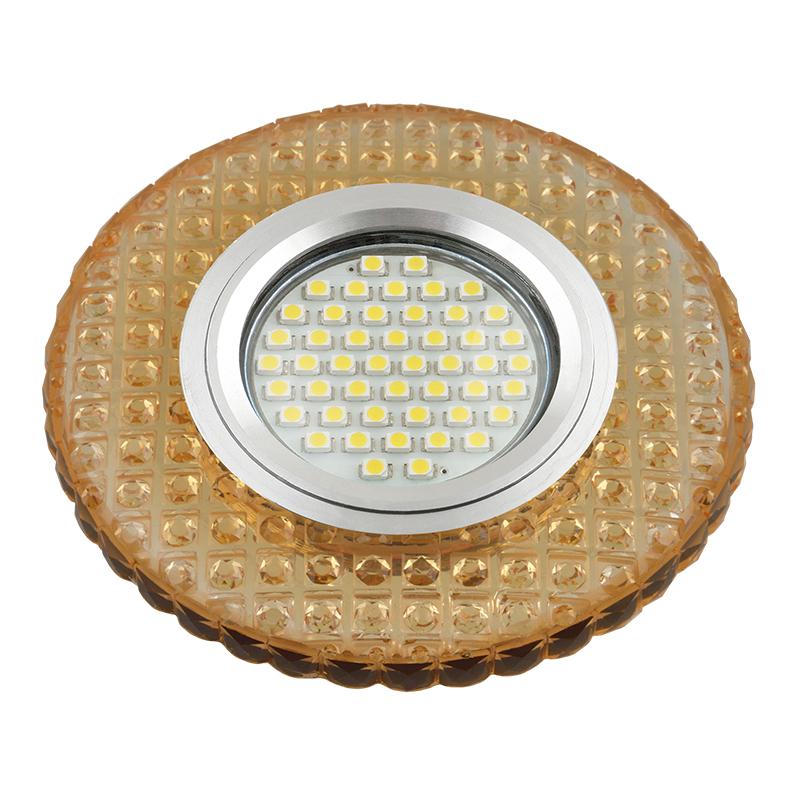 светильник dls-l143 gu5.3 glassy/gold gu5.3 встраив. доп. светодиод. подсветка 3вт без лампы стекло fametto ul-00003884 от BTSprom.by