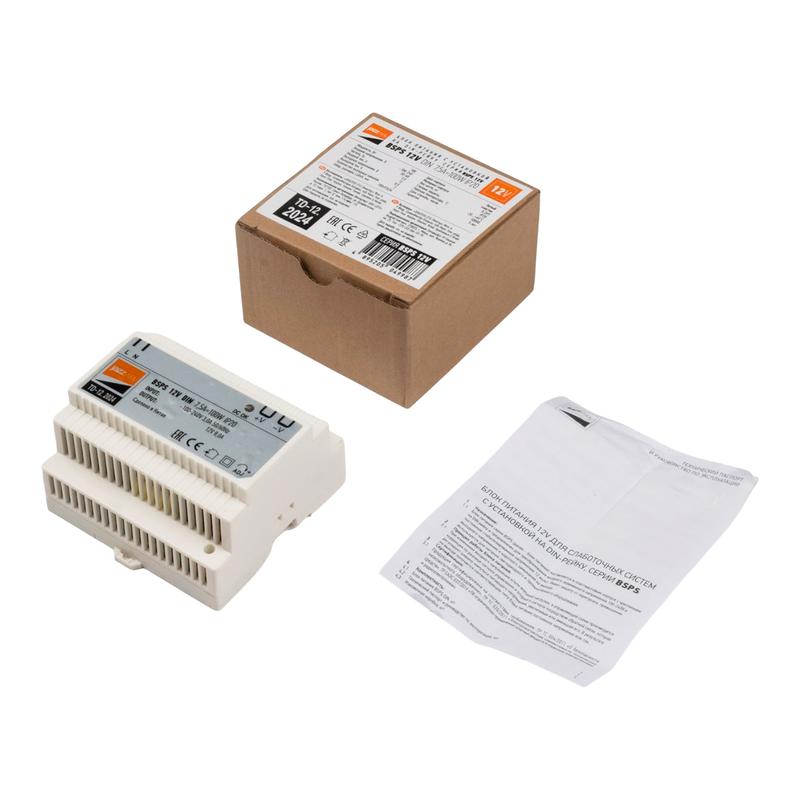  Блок питания для светодиодной ленты BSPS DIN 12В 7.5А=100Вт PL IP20 Pro+ JazzWay 5049987 фото в каталоге от BTSprom.by