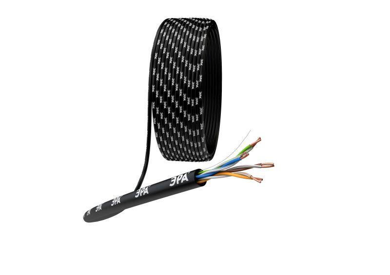 кабель витая пара u/utp кат.5e 4х2х24awg solid cu pe outdoor черн. (м) эра б0044431 от BTSprom.by