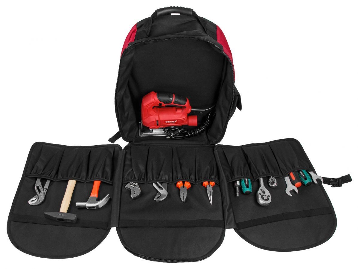  Рюкзак для инструмента WORTEX SB 5040 500x400x180, нейлон (4 больших отсека, 12 карманов, 19 отсеков для мелкого инструмента) 0323318 фото в каталоге от BTSprom.by