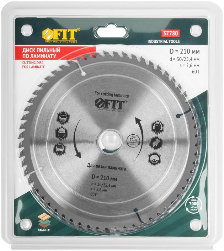  Диск пильный для циркулярных пил по ламинату 210х30/25.4х60T FIT 37780 фото в каталоге от BTSprom.by