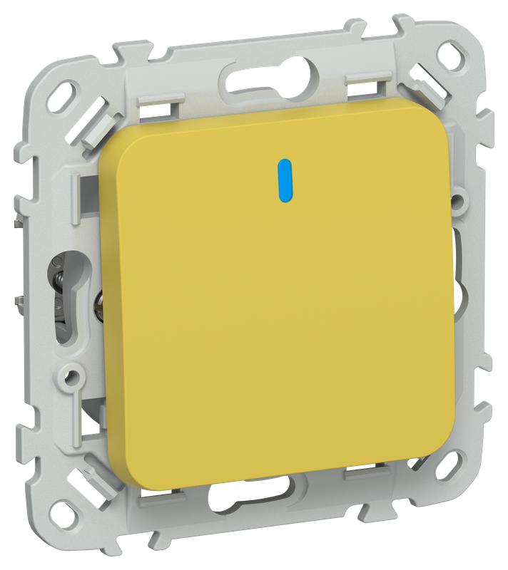 выключатель проходной 1-кл. сп flite вс61-1-1-флжк 10а с индикацией механизм желт. карри iek fi-v12-1-10-1-k44 от BTSprom.by
