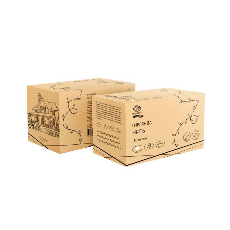  Гирлянда светодиодная "Нить" 10м 75LED бел. 1.7Вт 230В IP44 эффект мерцания провод прозр. Neon-Night 305-525 фото в каталоге от BTSprom.by
