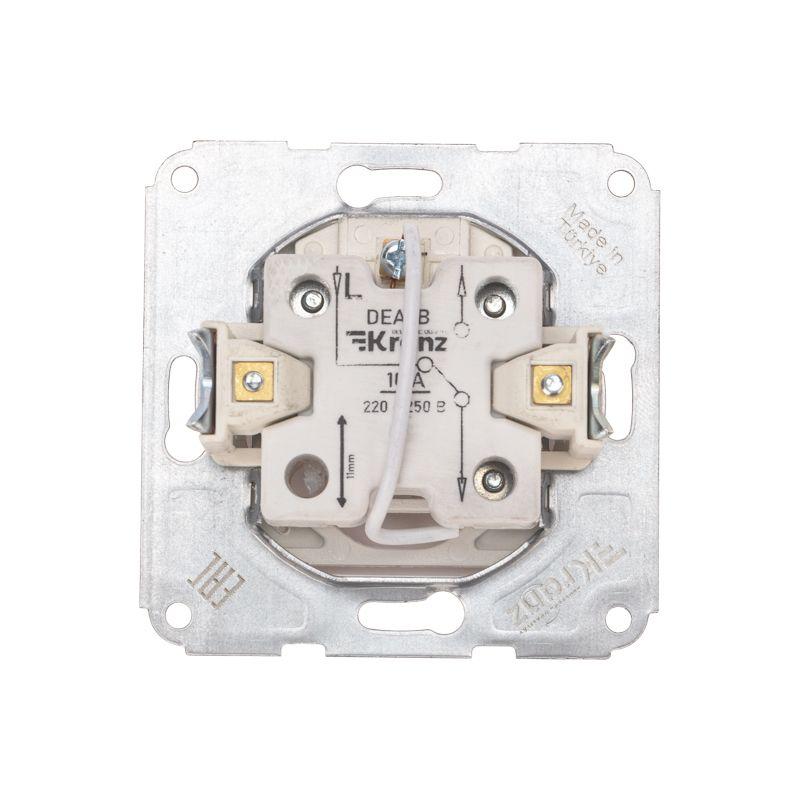  Переключатель проходной 1-кл. СП DEA 10А с подсветкой механизм бел. Kranz KR-78-0206 фото в каталоге от BTSprom.by