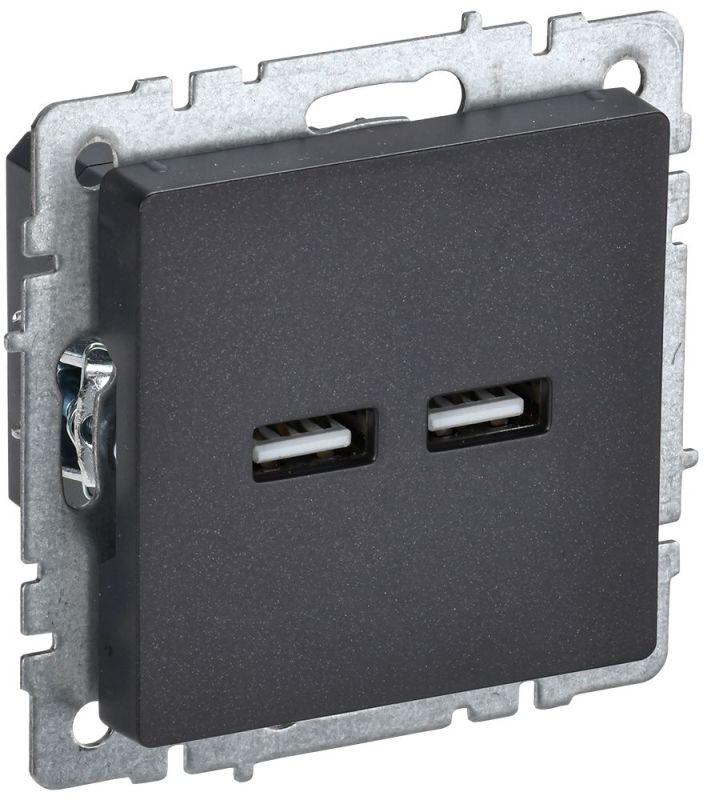 розетка brite usb a+a 3.1а рю10-1-брч механизм черн. iek br-u21-d31-k02 от BTSprom.by