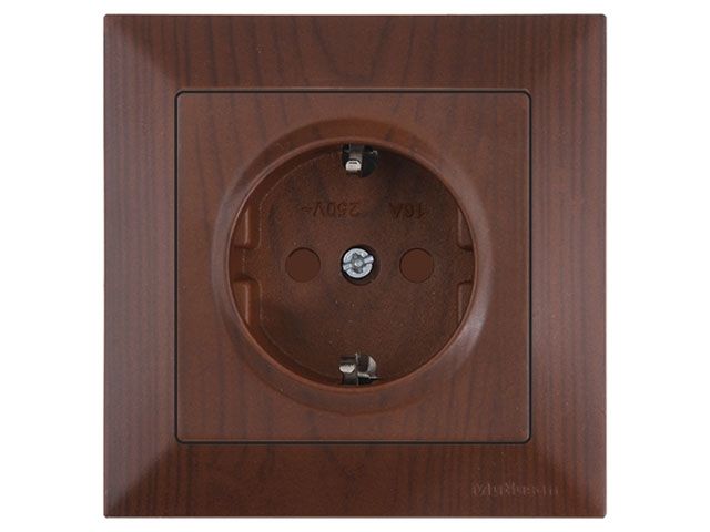 розетка 1-ая (скрытая, с/з, шторки) орех, daria, mutlusan (16 a, 250 v, ip 20) 2120 605 0257 от BTSprom.by