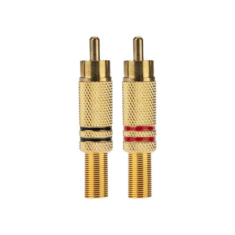  Разъем штекер RCA металл пайка ZN черн./красн. GOLD PROCONNECT 14-0405-1 фото в каталоге от BTSprom.by