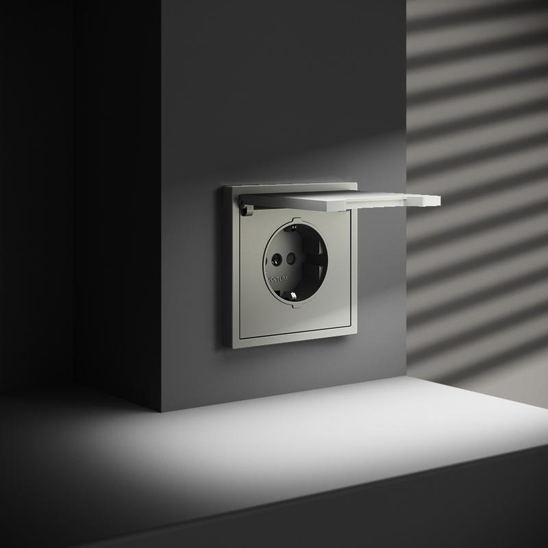  Розетка 1-м СП S70 16А с заземл. защ. шторки + крышка механизм сталь Voltum VLS040305 фото в каталоге от BTSprom.by