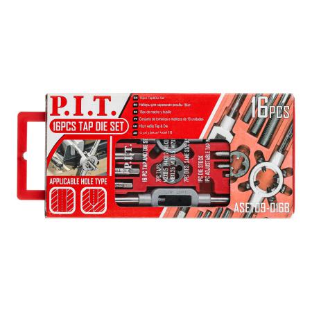 набор для нарезания резьбы метчик; плашки; держатели (16 предметов) p.i.t. aset09-016b от BTSprom.by