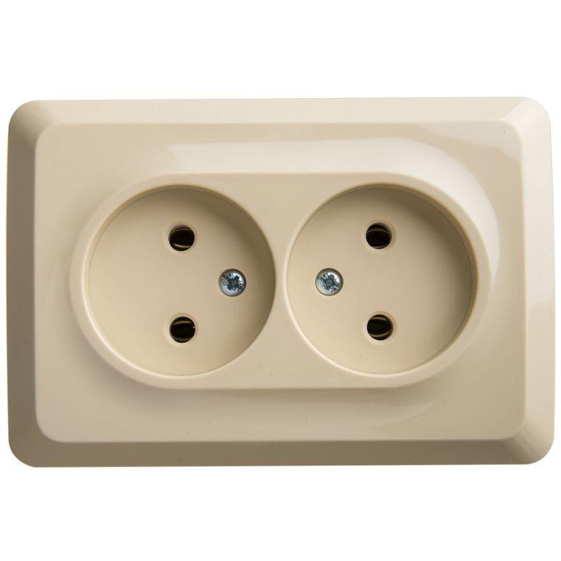 розетка угловая 2-м оп этюд 16а ip20 без заземл. без защ. шторок крем. se pa16-105k от BTSprom.by