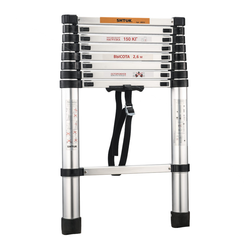 лестница телескопическая 2.6м (20012) shtok 376551 от BTSprom.by