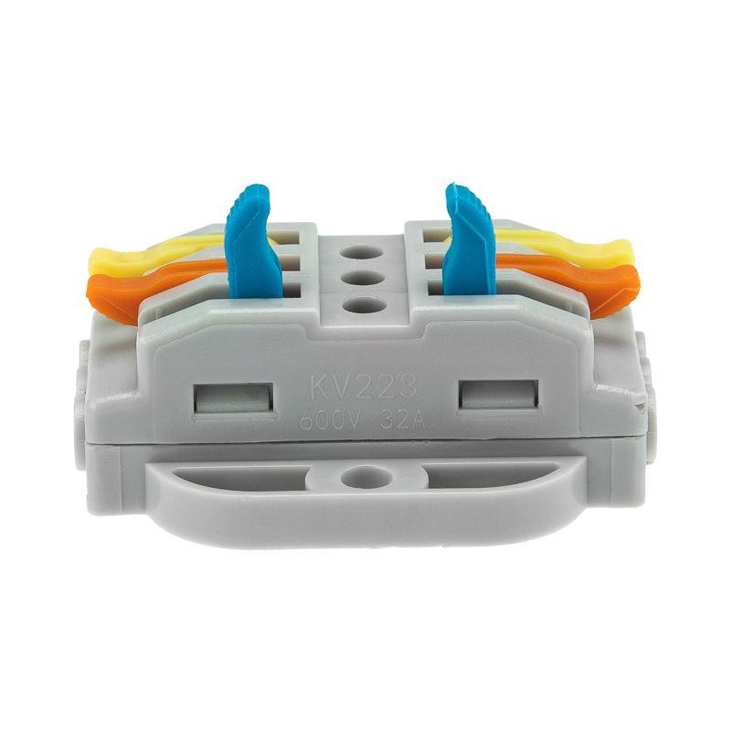  Клемма строительно-монтажная СМК проходная 222-423P 3п 0.08-4кв.мм с монтажной площадкой сер. (блист.5шт) Rexant 07-6263-5 фото в каталоге от BTSprom.by