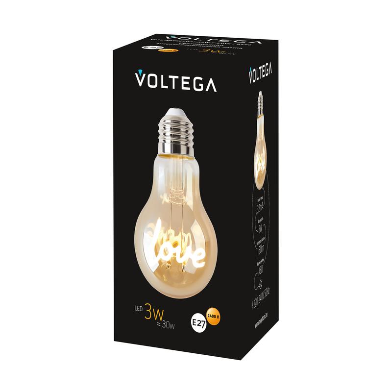 Лампа светодиодная филаментная Loft 271 A60 3Вт 2400К E27 Voltega 8580 фото в каталоге от BTSprom.by
