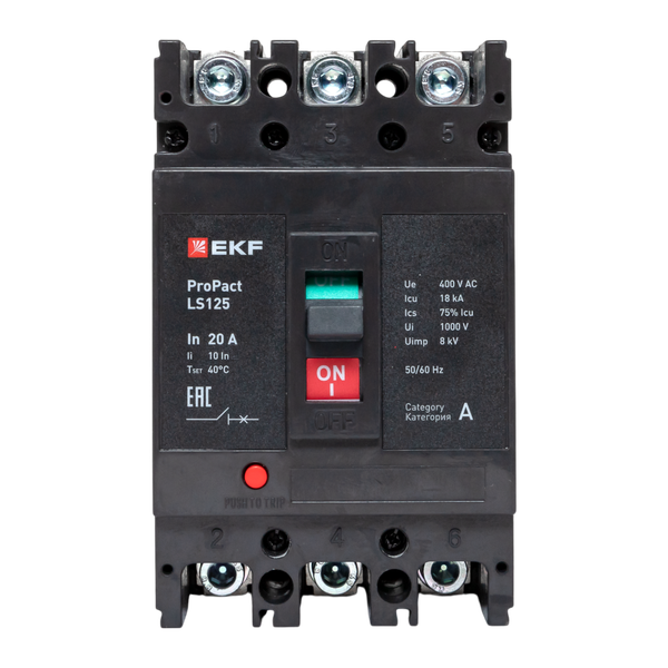  Выключатель автоматический 3п 20А 18кА LS125 ProPact EKF mccb-125-18-3-20-ls фото в каталоге от BTSprom.by