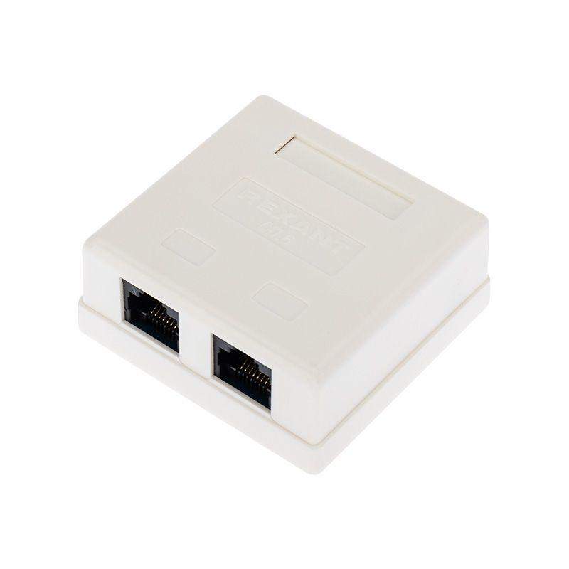 розетка компьютерная 2-м оп rj45 (8p8c) кат.6 utp неэкранир. rexant 03-0136 от BTSprom.by