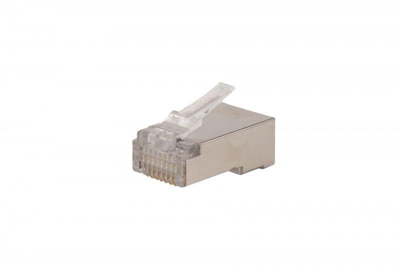 разъем легкой оконцовки rj45 (8p8c) под витую пару кат.5e экранир. 50 µ"/ 50микродюйм plez-8p8c-u-c5-sh-100 универс. (для ож и мж кабеля) (уп.100шт) hyperline 403342 от BTSprom.by
