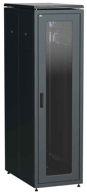 шкаф сетевой linea n 38u 800х1000мм стекл. передняя дверь задняя металлическая чер. itk ln05-38u81-gm от BTSprom.by