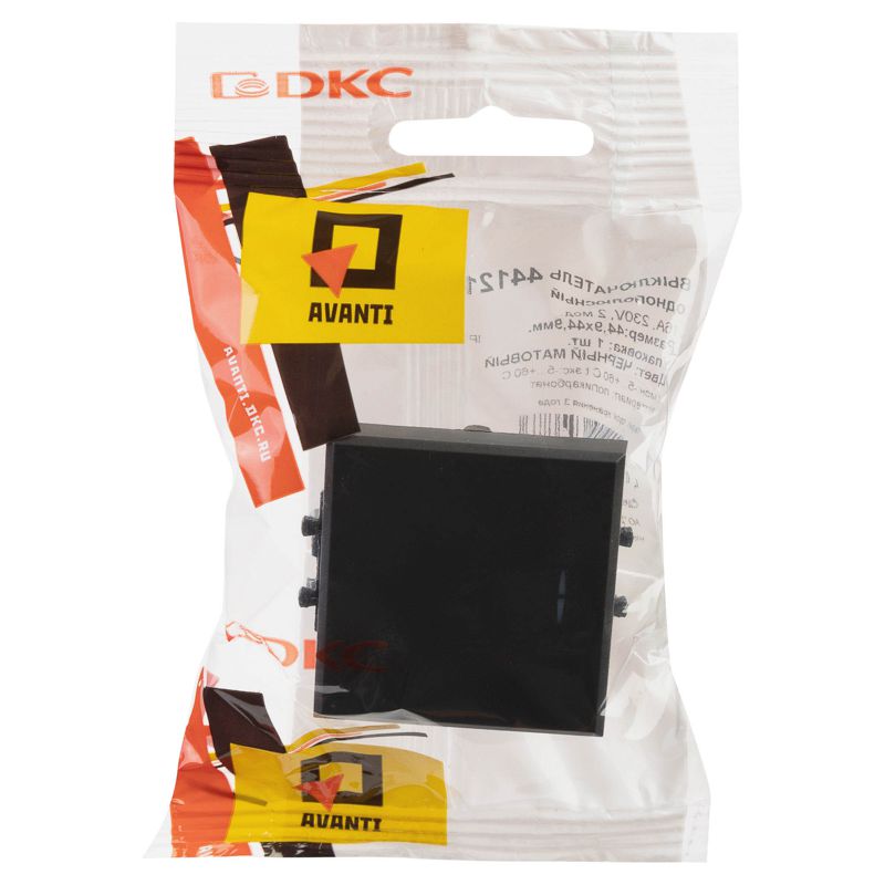  Выключатель модульный 1-кл. 2мод. Avanti "Черный матовый" DKC 4412102 фото в каталоге от BTSprom.by