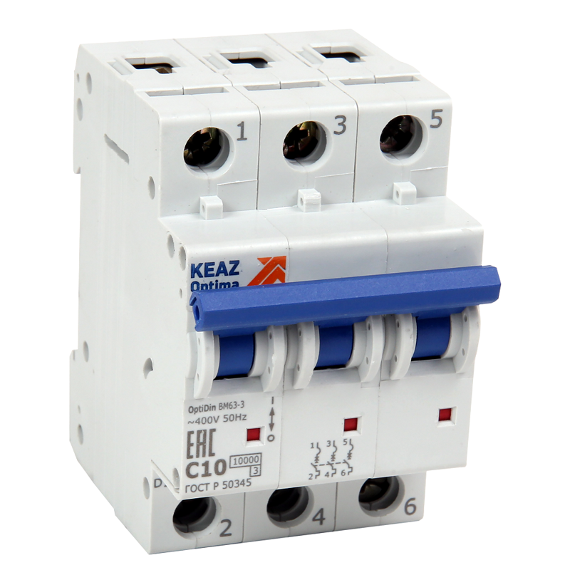  Выключатель автоматический модульный 3п L 25А 6кА OptiDin BM63-3L25-ОМ4-РЕГ КЭАЗ 235797 фото в каталоге от BTSprom.by