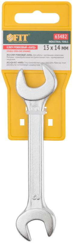  Ключ рожковый "Хард" хромированное покрытие 13х14мм FIT 63482 фото в каталоге от BTSprom.by