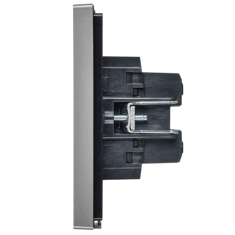  Выключатель перекрестный 2-кл. СП FORTE&PIANO 10А FP509 сталь IEK FP-V23-0-10-1-K46 фото в каталоге от BTSprom.by