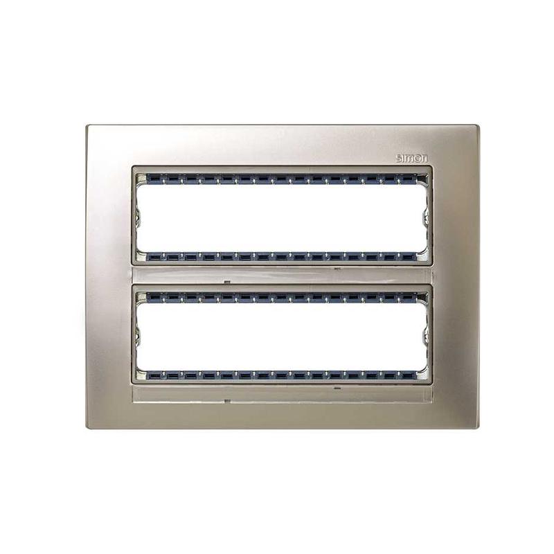 накладка 2-х рядная с суппортами на 16 узк. модулей simon82 centralizations шампань /шампань 82851-34 от BTSprom.by накладка 2-х рядная с суппортами на 16 узк. модулей simon82 centralizations шампань /шампань 82851-34 от BTSprom.by