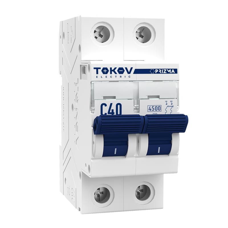 выключатель автоматический модульный 2п c 40а 4.5ка prizma tokov electric tke-pz45-mcbi-2-40-c от BTSprom.by
