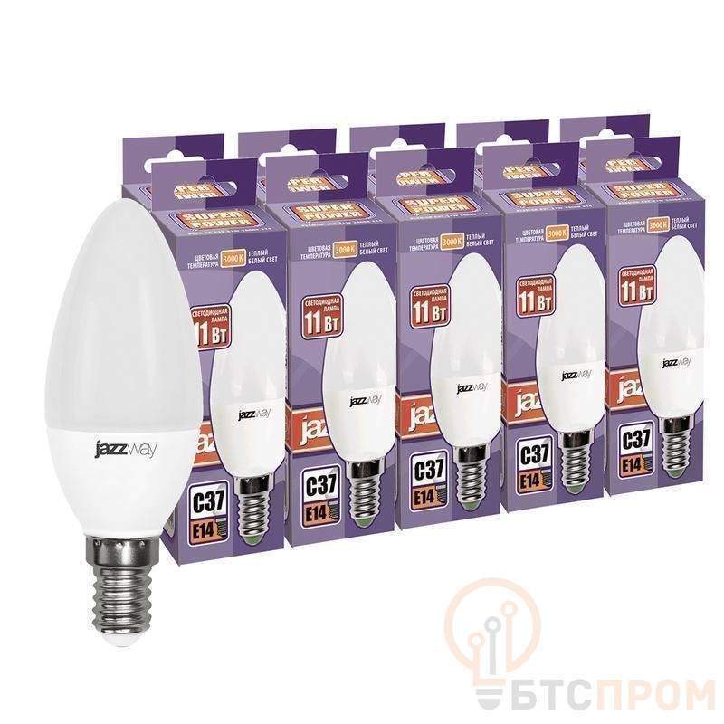 лампа светодиодная pled-sp 11вт c37 3000к тепл. бел. e14 230в 50гц (уп.10шт) jazzway 5019164 от BTSprom.by