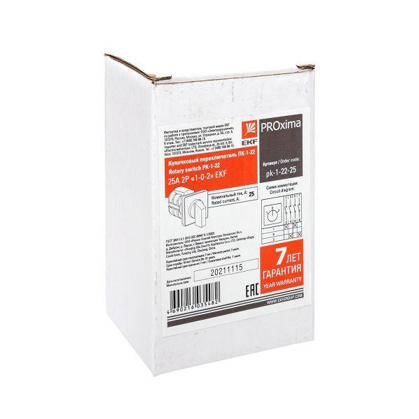  Переключатель кулачковый ПК-1-22 2П 25А "1-0-2" EKF pk-1-22-25 фото в каталоге от BTSprom.by