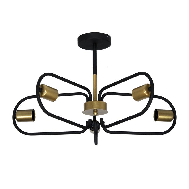 светильник "солей" 151 нпб 01-5х60-166 e27 (им) потолочн. черн./зол. элетех 1005405393 от BTSprom.by