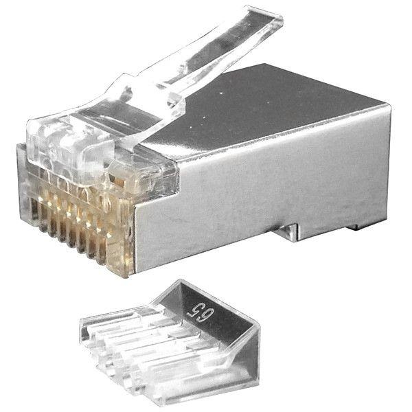 разъем plug-8p8c-uv-c6-sh-100 rj45(8p8c) под витую пару кат. 6 (50/50 микродюйм)экранир. универс. (для ож и мж кабеля) со вставкой (уп.100 шт) hyperline 49383 от BTSprom.by