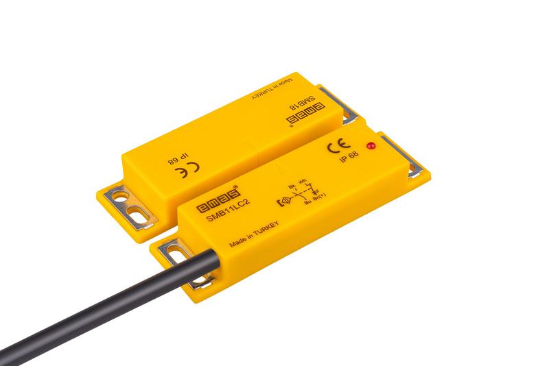 датчик магнитный (1нз+1но) провод 2м (расст. сраб. 8мм) индикация led левый выход ip68 emas smb11lc2-b18 от BTSprom.by