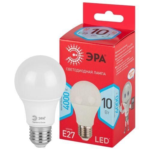 лампа светодиодная red line led a60-10w-840-e27 r 10вт a60 груша 4000к нейтр. бел. e27 эра б0049635 от BTSprom.by
