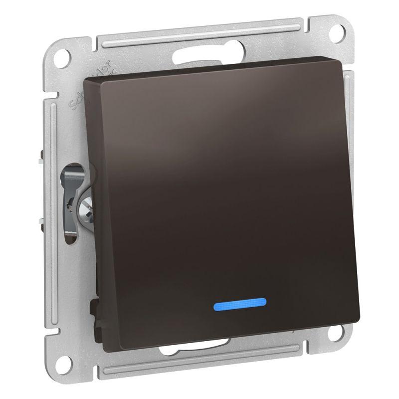 переключатель проходной 1-кл. сп atlasdesign 10а ip20 (сх. 6а) 10ax с подсветкой механизм мокко se atn000663 от BTSprom.by