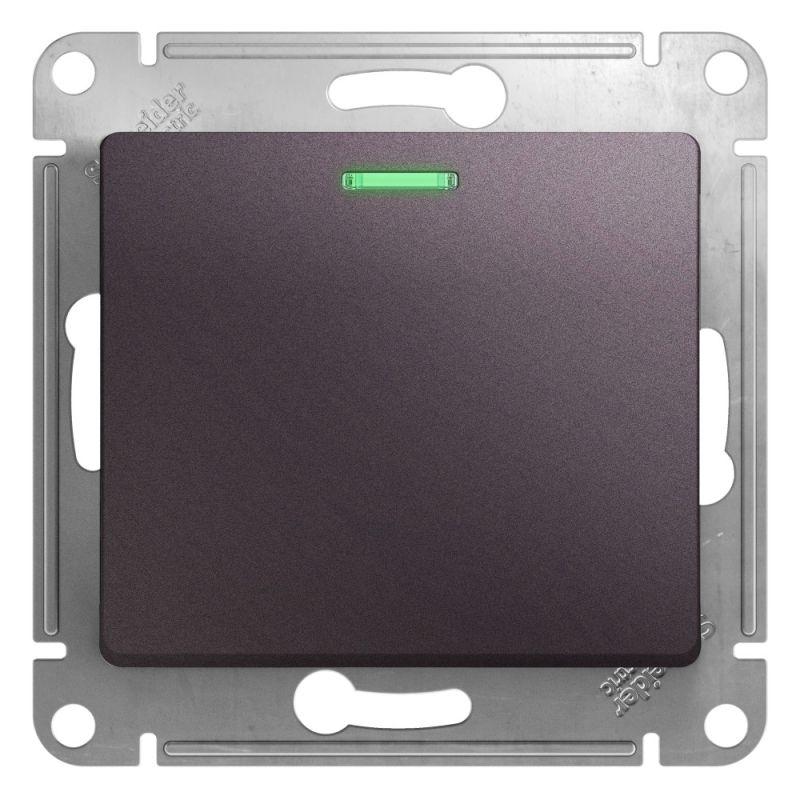 выключатель 1-кл. сп glossa 10а ip20 (сх. 1а) 10ax с подсветкой механизм сиренев. туман se gsl001413 от BTSprom.by