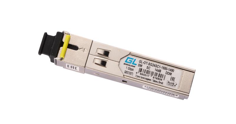 модуль sfp wdm 1гбит/с одно волокно sm sc tx:1550/rx:1490нм 24дб до 80км ddm nikomax gl-ot-sg24sc1-1550-1490 от BTSprom.by